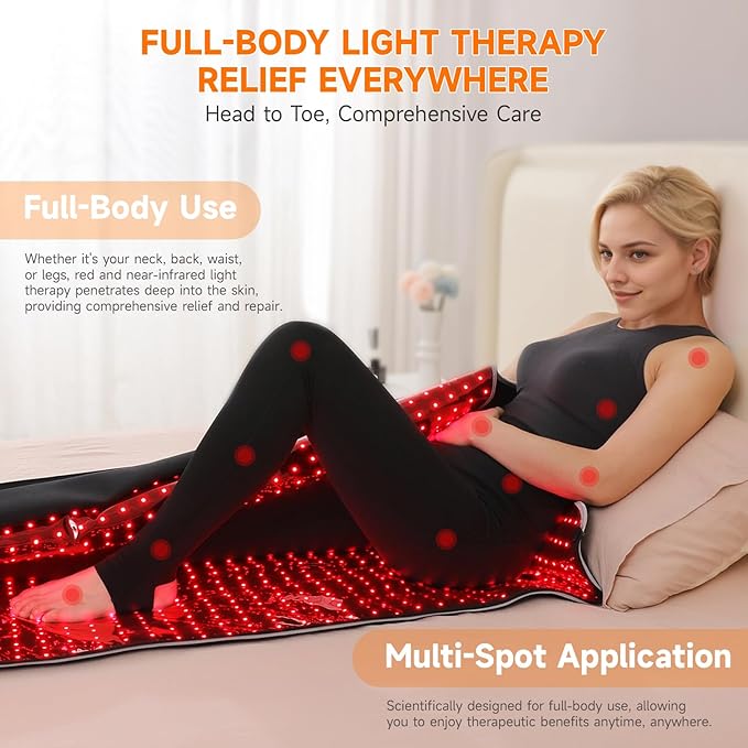 Red Light Therapy for Body 3300 LEDsRed Light Therapy Blanket Infrared Light Therapy Mat for Pain Relief Energy Sleep Recovery at Home