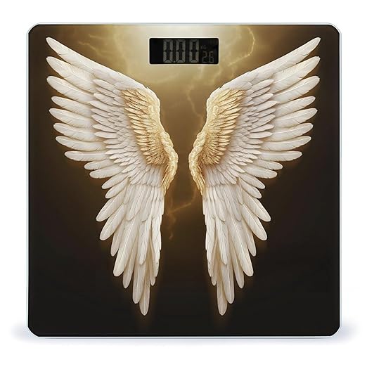 Digital Bathroom Scale for Body Weight Scale with Bright LCD Display High Accuracy Step-On Technology Auto On/Off Angel Wing Digital Scales 400 Lbs /180kg
