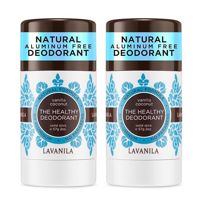 Lavanila Vanilla Coconut Deodorant for Women 2-Pack (2 Oz Each) - Natural Aluminum Free Solid Stick Deodorant Made In USA Vegan