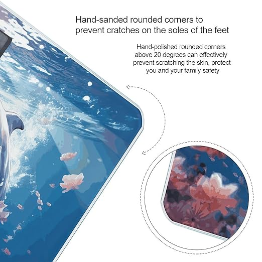 Dolphins in Love Bathroom Scale for Body Weight Bathroom Digital Electronic Weighing Scale with Back Lit LED Display Sturdy Tempered Glass Weight Watchers Scales 400lb