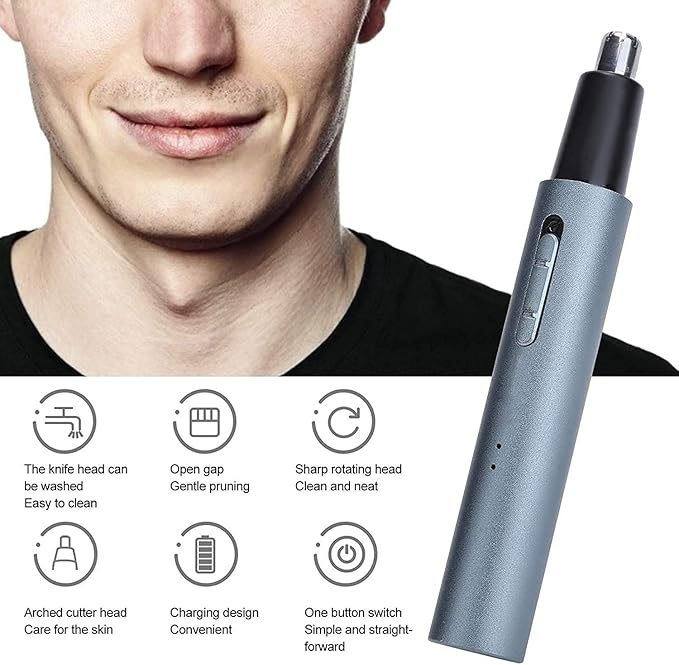 Nose and Ear Hair Trimmer – Painless Precision Tool with Rechargeable Battery Wet/Dry Easy to Clean