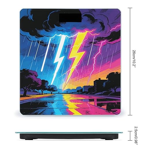 A Sudden Neon Shower Smart Scale for Body Weight Digital Bathroom Scale Toughened Glass Weight Scale with Large LCD Backlight Display High Precision Scales Weighing Machine