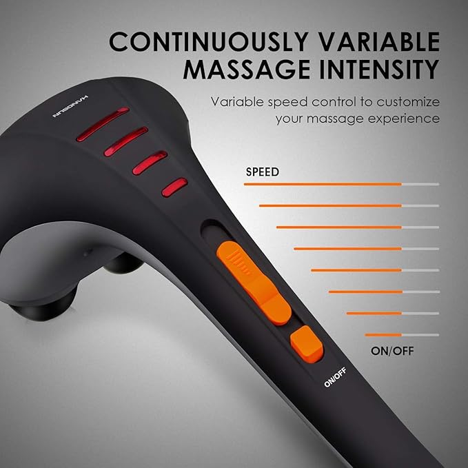 HANGSUN Handheld Neck Back Massager for Pain Relief Deep Tissue Double Head Full Body Percussion Massage MG400 for Shoulder Leg Foot Muscles