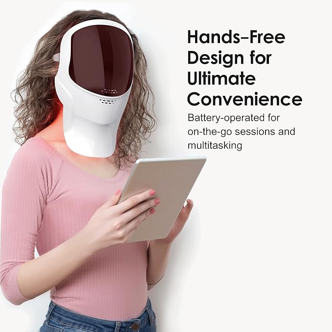 Led Light Therapy Mask Led Fack Mask Light Therapy for Face and Neck 7 Modes Red Light Therapy Mask for Wonem &amp Men Rechageable Skin Care Mask for Home Use Working Travel Yoga