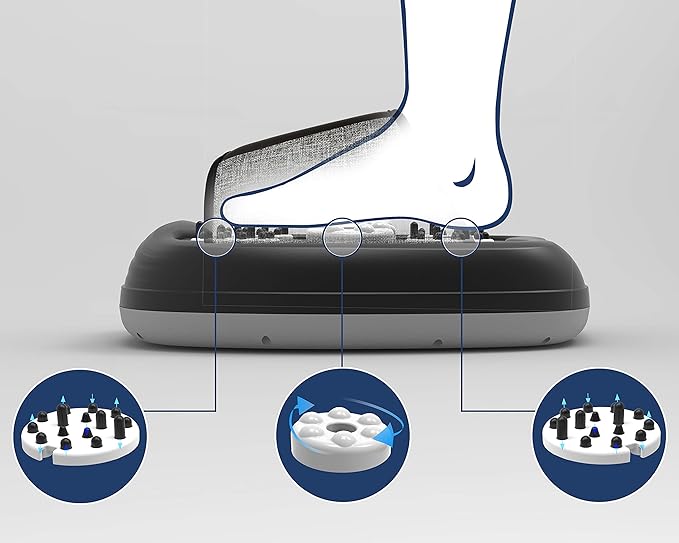 Zyllion Shiatsu Foot Massager with Heat - Deep Tissue Kneading Rolling Massage Machine with Air Compression for Feet Plantar Fasciitis and Up to Size 13 - Black (ZMA-31-BK)
