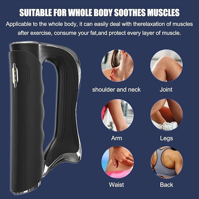 Electric Guasha Fascia Massager Guasha Scraper Muscle Relaxing Release Pressure Muscle Relaxation StimulatorWhite