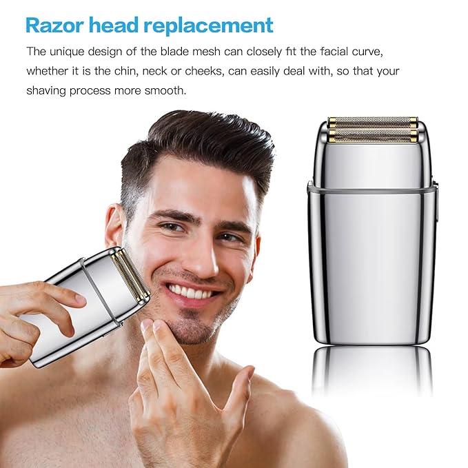 2-Pack Replacement Foil and Cutters Compatible for BaBylisPRO Double Foil Shaver Replacement Foil Compatible for BaBylisPRO FXFS2 Shaver - Silver