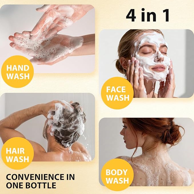 Bee &amp Flower Sulfur Soap Liquid Shampoo &amp Body Wash - Daily Head to Toe Skin Care Product for Men and Women - 16.8 Fl Oz - Pack of 2