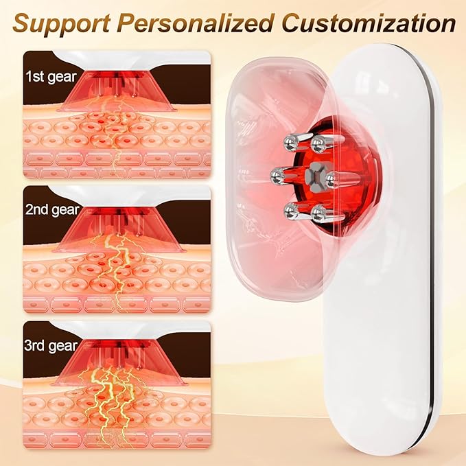 Body Sculpting Machine 3-in-1 Body Sculptor Red Light Therapy Electric Cupping Therapy Massager Lymphatic Drainage Massager Suitable for Belly Waist Arms Hip Legs and Face