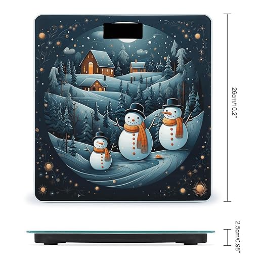 Christmas Santa Penguin Digital Bathroom Scale for Body Weight Weighing Scale with Backlit LCD Display High Precision Measurements &amp Measures Weight Up to 180kg