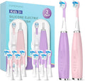 Kids Electric Toothbrushes 2 Pack Smart Sonic Toothbrush for Boys and Girls 3 4 5 6 7 8 9 10 11 12 (Purple+Pink 2 Pack)