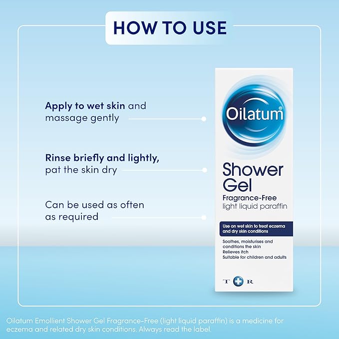 Oilatum Shower Gel Fragrance Free to Treat Dry Skin &amp Eczema 150ml