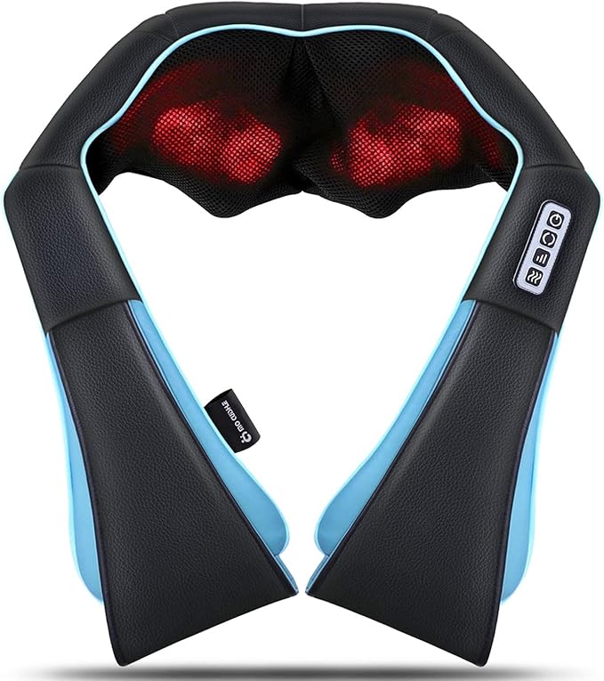 GaRcan Neck- Shiatsu Shoulder Massager - Electric Deep Kneading Massage with Heat for Muscle Relief Tired Back Neck Shoulder &amp Legs