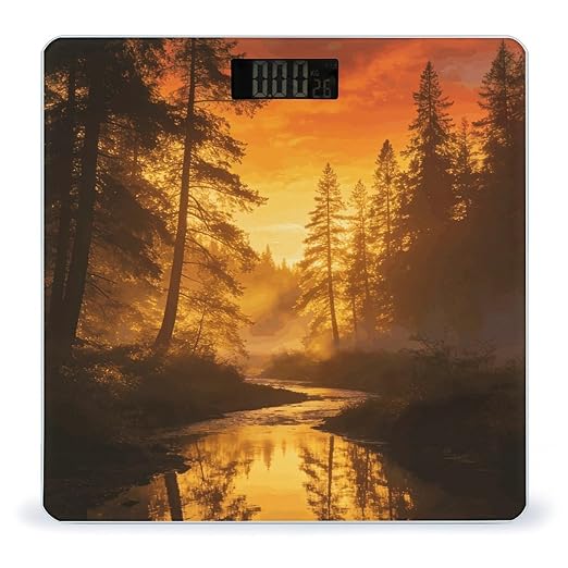 A Photo of Yanlin Stream Smart Scale for Body Weight Digital Bathroom Scale Toughened Glass Weight Scale with Large LCD Backlight Display High Precision Scales Weighing Machine