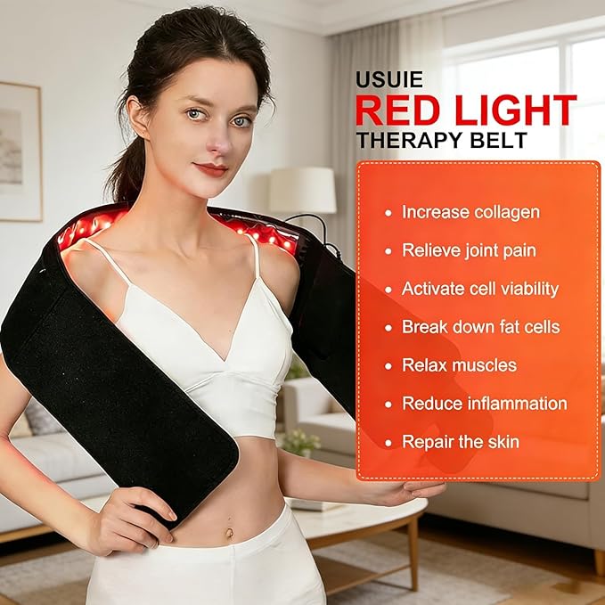 Nurasculpt Waist Band Red Light Red Light Therapy Belt for Body 660nm/850nm LED Bead Wearable Wrap for Back Shoulder Waist Stomach Knee Muscle