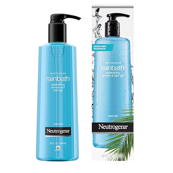 Neutrogena Rainbath Replenishing Shower and Bath Gel -Refreshing Body Wash with Moisturizing Formula for Soft SkinOcean Mist Scent32 fl. oz. (946 mL) Pump Bottle(Pack of 2)