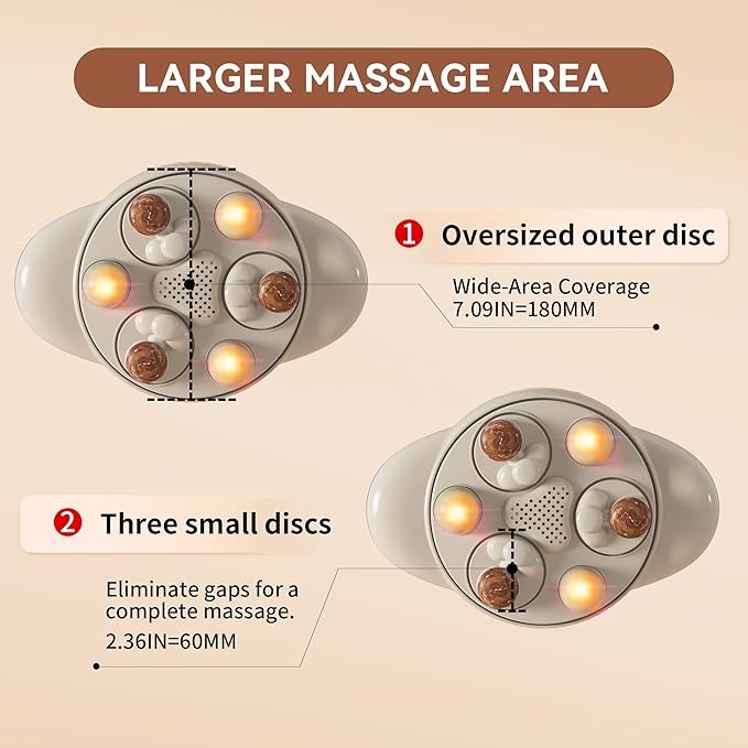Abdominal Massager with Heat Stomach Massager for Digestion Belly Cellulite Massage for Flattening Belly Four Massage Discs Work in Sync Relieves Gas Constipation or Period Cramps