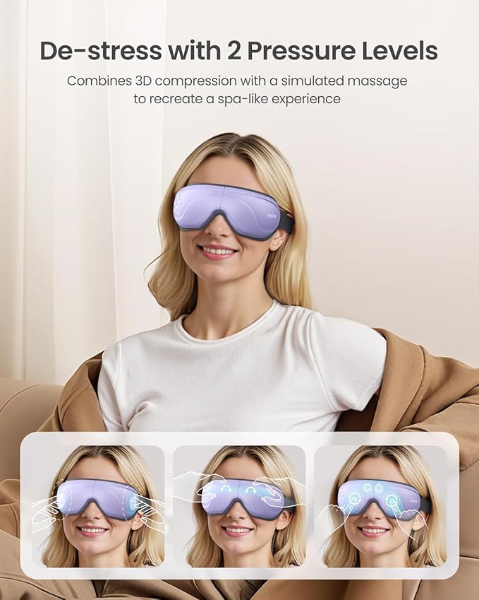 RENPHO Eye Massager with Heat and Cooling Birthday Gifts for Mom Dad Women Men Heated Eye Mask for Migraine Relief Reduce Strain Improve Sleep Eyeris 2