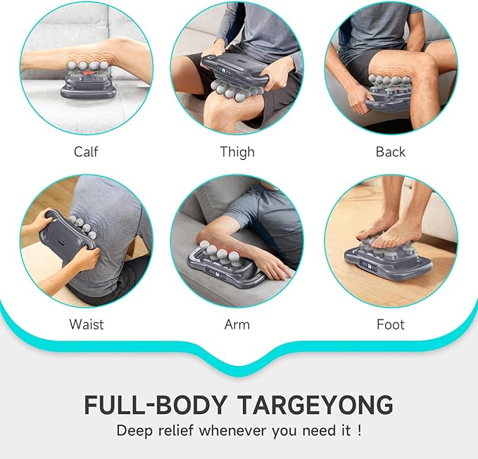 16-Head Massage Gun Deep Tissue Massager with 9 Modes &amp Levels Quiet Muscle Massage Gun for Back Shoulders Legs Foot Body Muscle Pain Relief Dark Grey