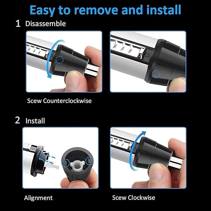 Stainless Steel 4-in-1 Nose Eyebrow and Facial Hair Trimmer Rechargeable with Carry