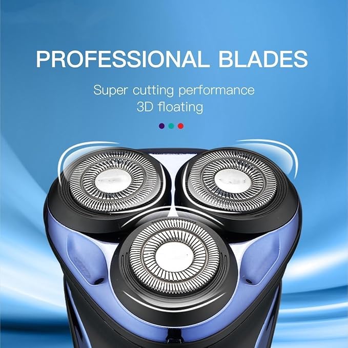 Electric Razor for Men Professional Electric Shaver Razor Waterproof Beard Trimmer Rotary 3D Floating Shaving Rechargeable Electric Shaver for Men