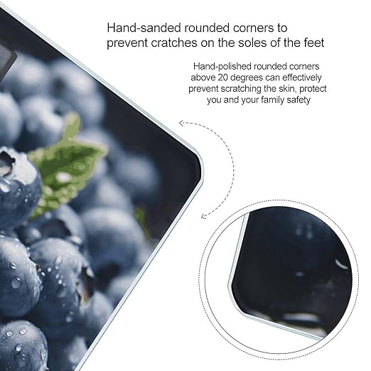 Delicious Blueberry Digital Bathroom Scale for Body Weight Weighing Scale with Backlit LCD Display High Precision Measurements &amp Measures Weight Up to 180kg