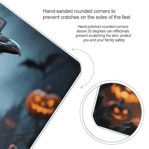 Frightening Halloween Crow Scale for Body Weight Sturdy Tempered Glass Weighing Scales with LCD Display Accurate Digital Bathroom Scale Convenient Body Fat Smart Scales Easy Read