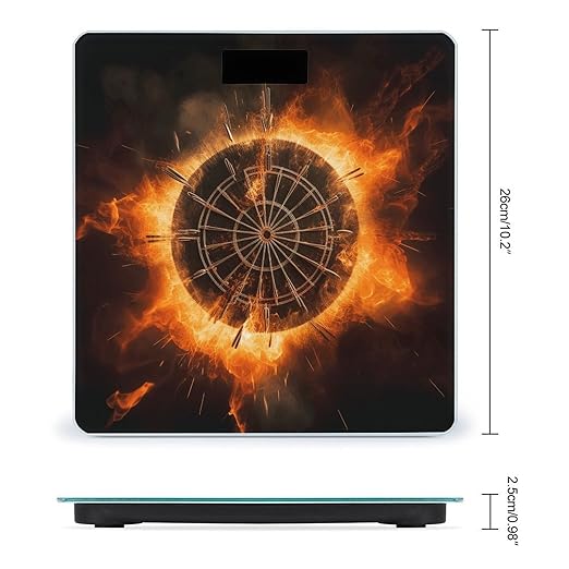 Dart Board Bathroom Scale Rounded Smart Scale for Body Weight Automatic Power On/Off Weight Scales Accurate Bathroom Digital Scales for Pet Home Bedroom Kitchen