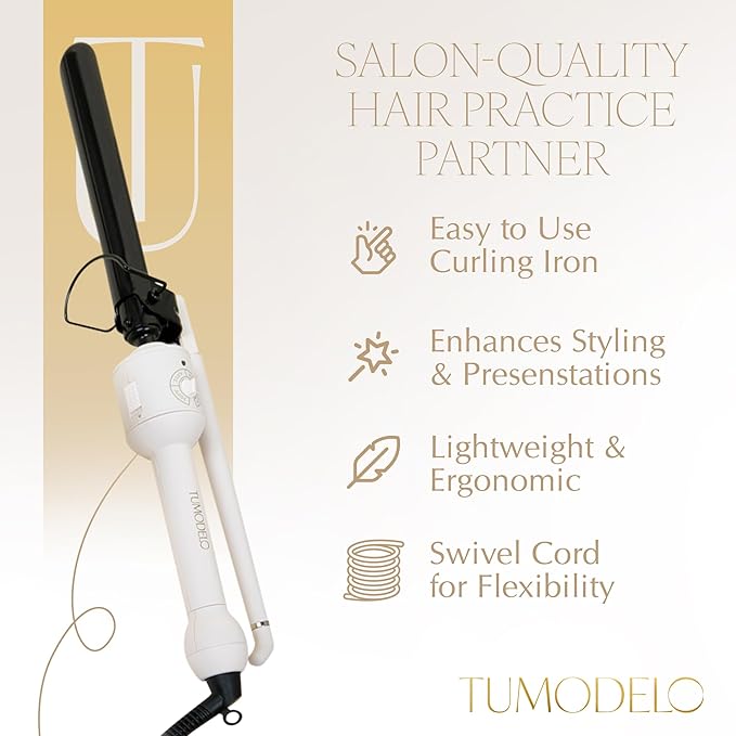 Marcel Curling Iron ¾” Professional Power Barrel – Nano Titanium Ionic Heat Technology for Long-Lasting Curls Temperature Control Ceramic Coating Versatile for Fine to Thick Hair