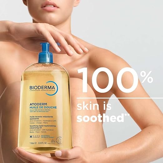 Bioderma Atoderm Shower Oil Cleansing Oil For Face &amp Body Nourishing Cleansing Oil For Dry to Atopic Sensitive Skin For Softer &amp Smooth Skin For Your Whole Family