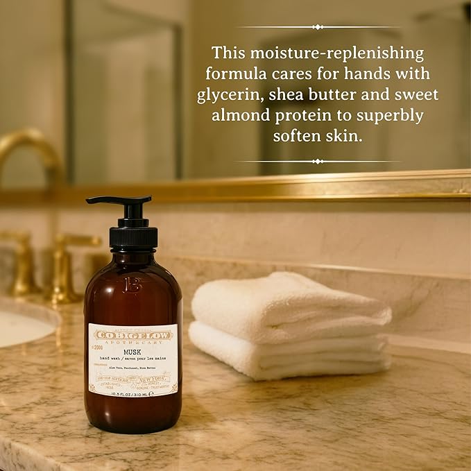 C.O. Bigelow Musk Hand Wash Iconic Collection Liquid Hand Soap with Shea Butter Glycerin Aloe Vera 10.5 Fl Oz