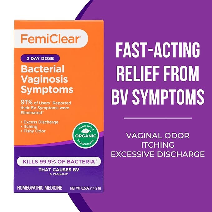 FemiClear Feminine Care Wash for Itching &amp Irritated Skin (BV) Symptoms - Vaginal Ointment for Fishy Odor Homeopathic Feminine Care PH Balance for Women
