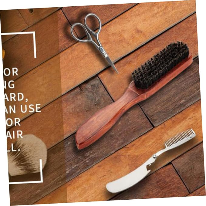 3sets Beard Care Set Brushes and Professional Beard Grooming Accessories Lightweight and Portable Comb Tool for Easy Use and Maintenance