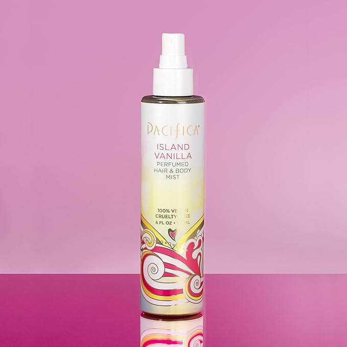 Pacifica Beauty Island Vanilla Hair Perfume &amp Body Spray &amp Beauty Island Vanilla Body Wash with Pump Aloe + Hyaluronic Acid Everyday Cleansing Bath &amp Shower Gel Essential Oils
