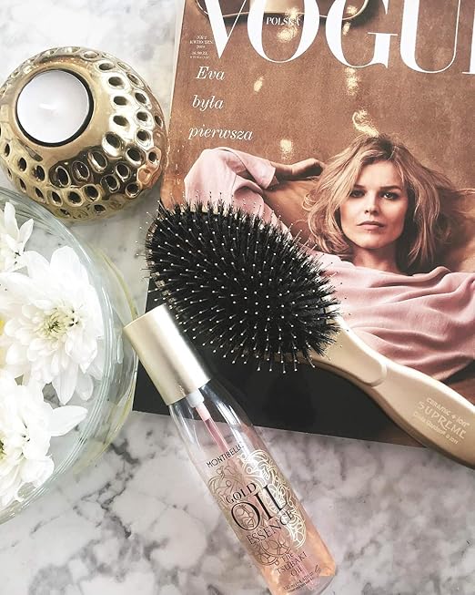 Olivia Garden Ceramic + Ion Supreme Styler Cushion Paddle Brush - Boar &amp Ionic for Shine Frizz Control &amp Smoother Hair
