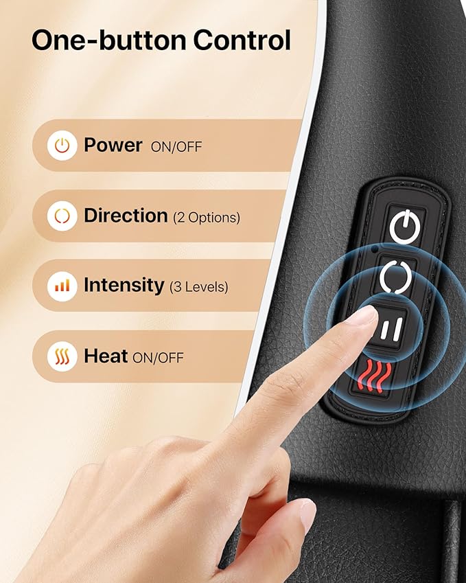 ALLJOY Shiatsu Neck and Back Massager with Heat Deep Tissue Kneading Electric Massager for Shoulder Lumbar and Leg Pain Relief Self-Care Wellness Gifts for Women Men Mom Dad