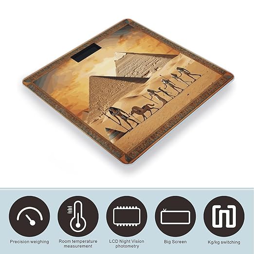Ancient Egypt Smart Scale for Body Weight Accurate Bathroom Scale with LED Display Digital Weight Scales Weighing Machine High Precision Scales for Bath Home