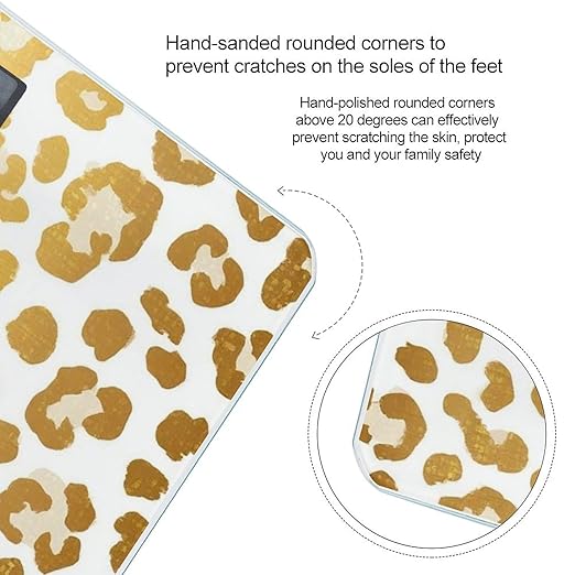 Automatic Switch Digital Bathroom Weighing Scale Smart Scale for Body Weight Cheetah Gold Leopard Print