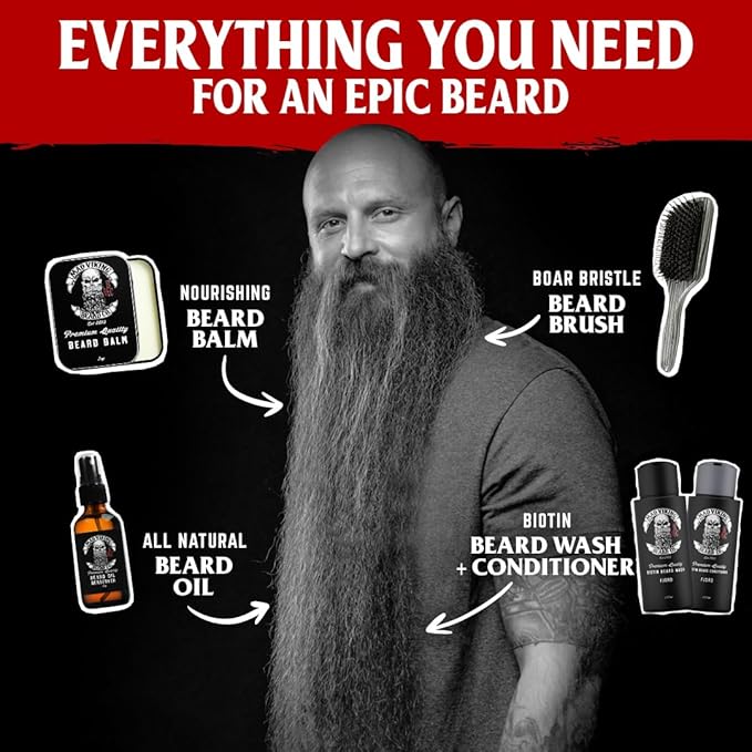Mad Viking Fjord Beard Balm – Non-Greasy Balm to Soften &amp Style with a Medium Hold - Made with Shea Butter Beeswax &amp Premium Oils – Crisp Clean Citrus &amp Woodsy Scent Made in the USA - 2o