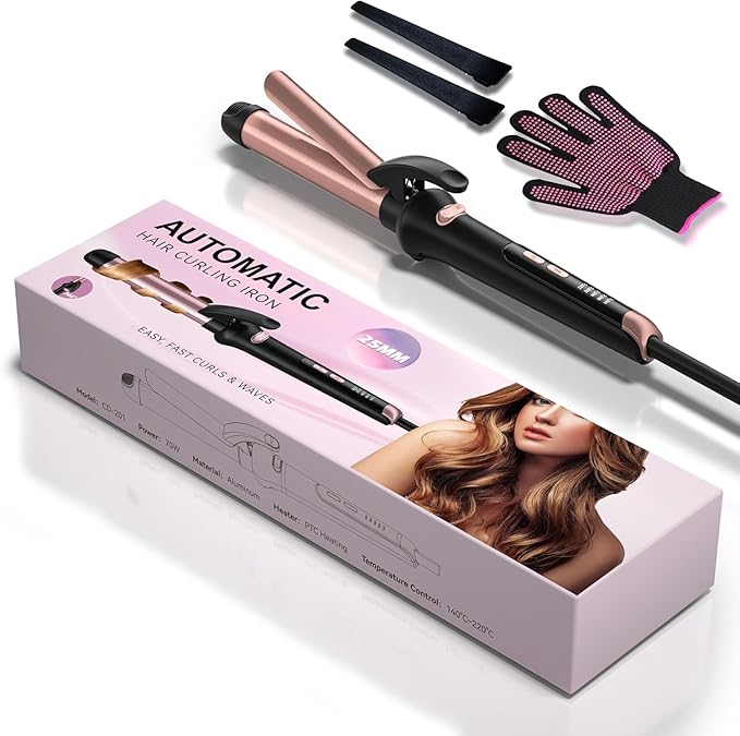 Extra-Long Barrel Curling Iron with 5 Heat Settings and Ceramic Barrel for Fast Styling and Lasting Results on All Hair Types