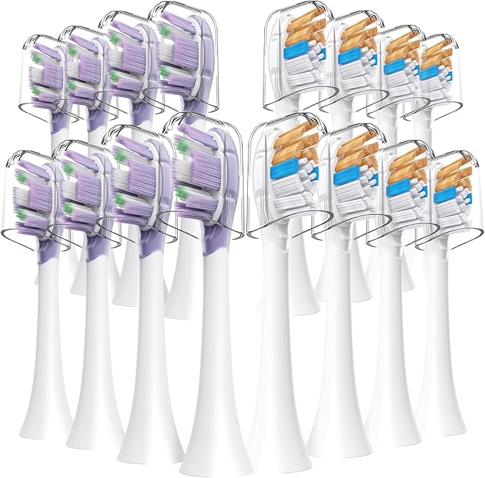 Replacement Toothbrush Heads Compatible with Philips Sonicare Click-on Handles Replacement Brush Head Electric Toothbrush Head 16 Pack
