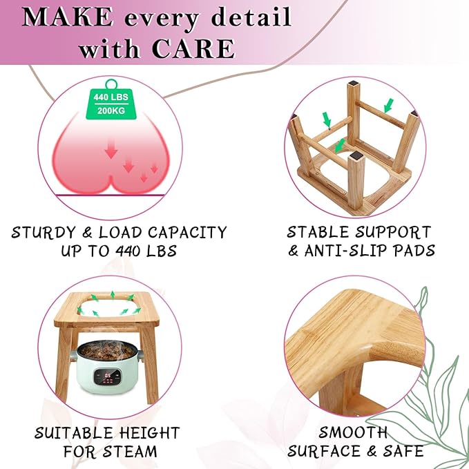 Garybank V Steam Kit with Healing Crystal Yoni Seat with Crystals &amp Stones for Women V Steam at Home Kit Vaginial Detox &amp Postpartum Care Vaginal Steaming Chair Gown &amp Cushion (No Ste