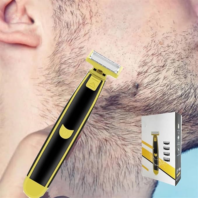 Full Body Washed Wet &amp Dry ShaverElectric Shaving Tool for SideburnsWet and Dry Shaving Tool for Men (1Pcs) Yellow