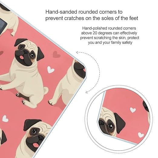 Digital Bathroom Weighing Scale Energy Saving Scale Smart Scale for Body Weight Funny Cartoon Pugs Puppy Pink