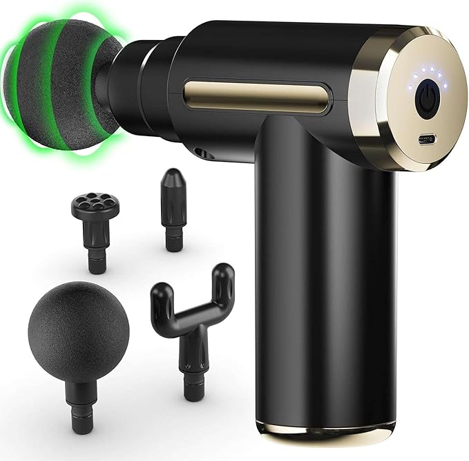 Massage Gun Deep Tissue Percussion Muscle Massager for Pain Relief Sports Recovery &amp Relaxation — Portable Handheld Electric Body Massager with Multiple Speed Settings