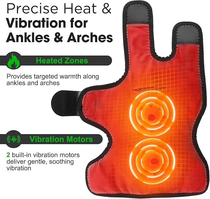 2-Pack Cordless Foot Ankle Heating Pad Foot Ankle Massager for Pain Relief 6 Heat Levels &amp 3 Vibration Modes Feet Massager Heated Ankles Wrap Ideal for Home Relaxation Daily Comfort