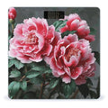 Beautiful Peony Flower Bathroom Scale for Body Weight Bathroom Digital Electronic Weighing Scale with Back Lit LED Display Sturdy Tempered Glass Weight Watchers Scales 400lb