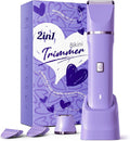 Electric Razors for Women - IPX7 Waterproof Pubic Hair Remover for Shower &amp Travel 3-in-1 Bikini Trimmer with Body/Round/Curved Heads Hypoallergenic Foil &amp Ceramic Blades Self-Care Gifts fo