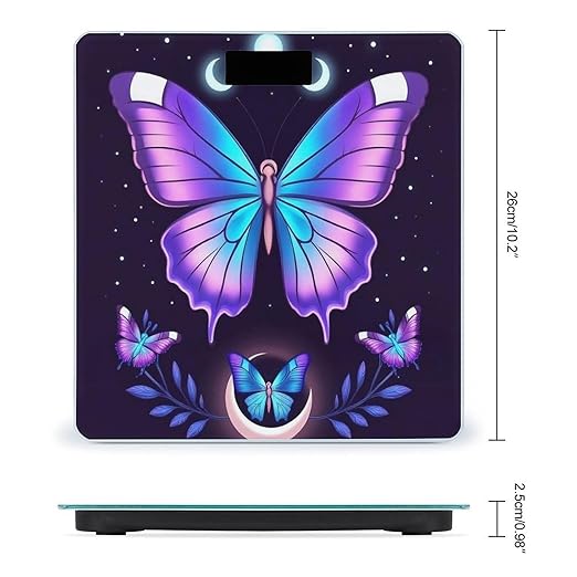 Smart Scale for Body Weight Automatic Switch Digital Bathroom Weighing Scale Magic Moon Moth Mystical Goth Astrology Art