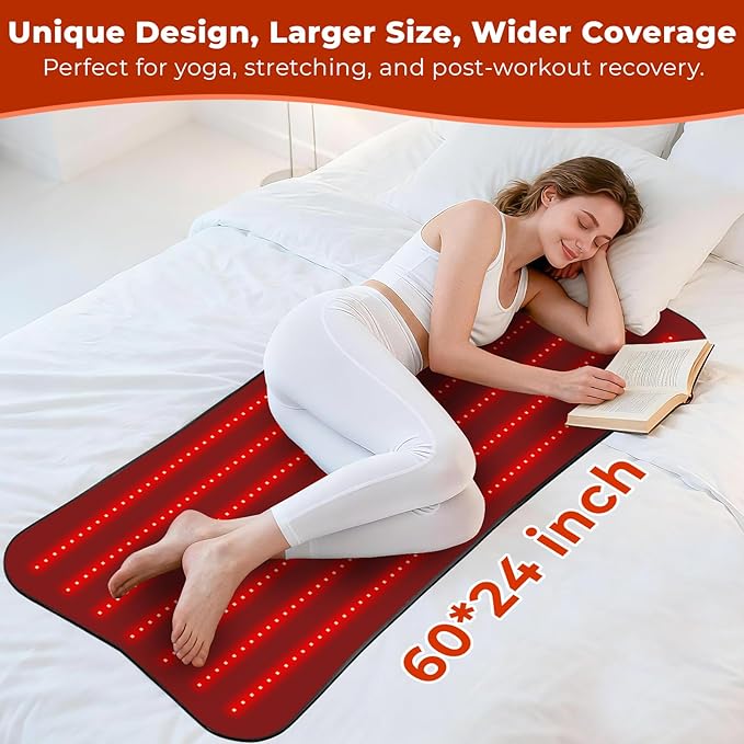 Professional Grade Red Light Therapy Mat 60x24 Large Red Light Pad for Body 660nm &amp 850nm Red Light Portable Home Therapy Device for Men Women Elderly Gifts for Lover Friends Family